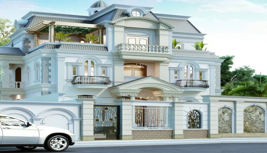 Chiêm ngưỡng thiết kế biệt thự cổ điển kiểu Pháp 3 tầng đẹp mê hồn