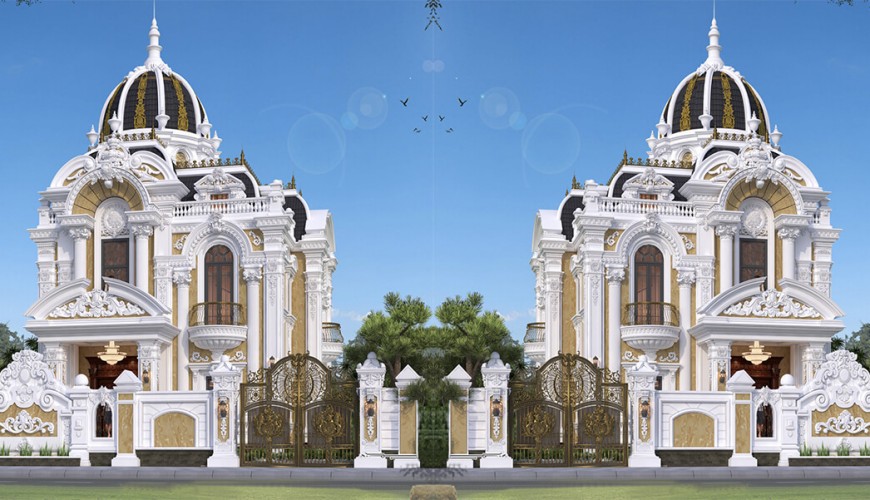 Mẫu biệt thự cổ điển Pháp 2 tầng siêu ấn tượng tại Thái Bình