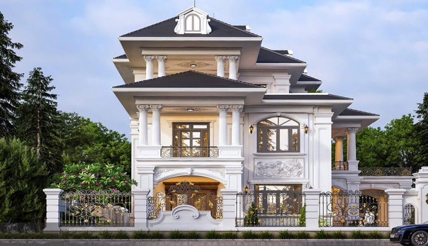 Mẫu biệt thự tân cổ điển 3 tầng kiểu Pháp sang trọng tại Nghệ An