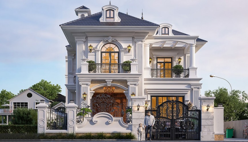 Mẫu biệt thự tân cổ điển tầm trung lựa chọn tối ưu cho gia đình Việt