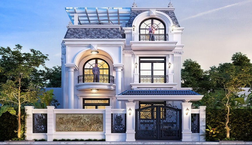 Mẫu thiết kế biệt thự tân cổ điển 3 tầng sang trọng vạn người mê