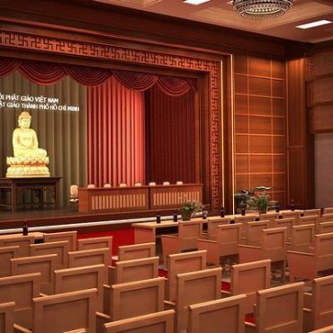 Thiết kế nội thất Hội trường Chùa Việt Nam Quốc Tự (Quận 10)