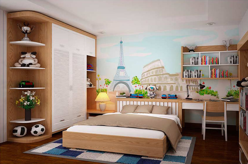 4 mẫu thiết kế nội thất phòng ngủ bé trai