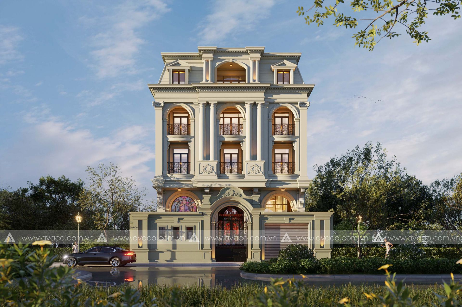 biet-thu-co-dien-3-tang-mai-mansard