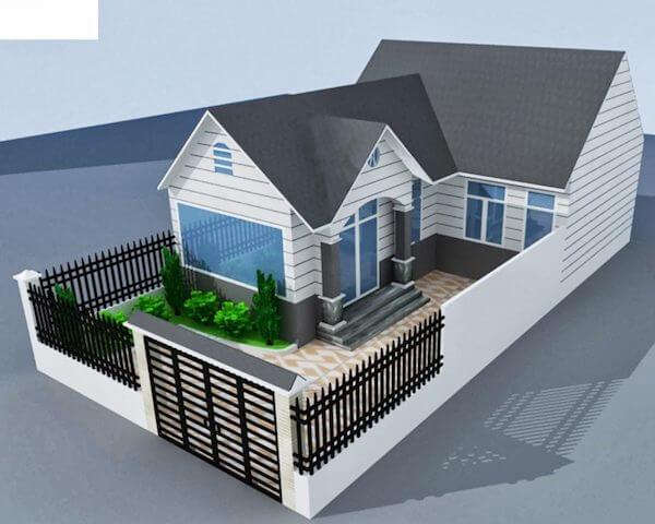 Mẫu nhà cấp 4 mái thái 300 triệu 2 phòng ngủ