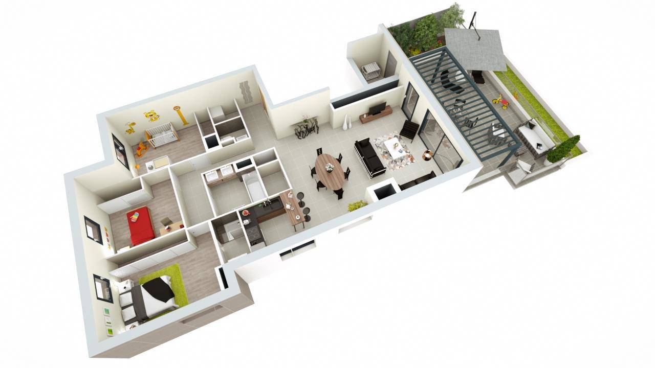 Mẫu nhà cấp 4 mái thái 300 triệu 2 phòng ngủ