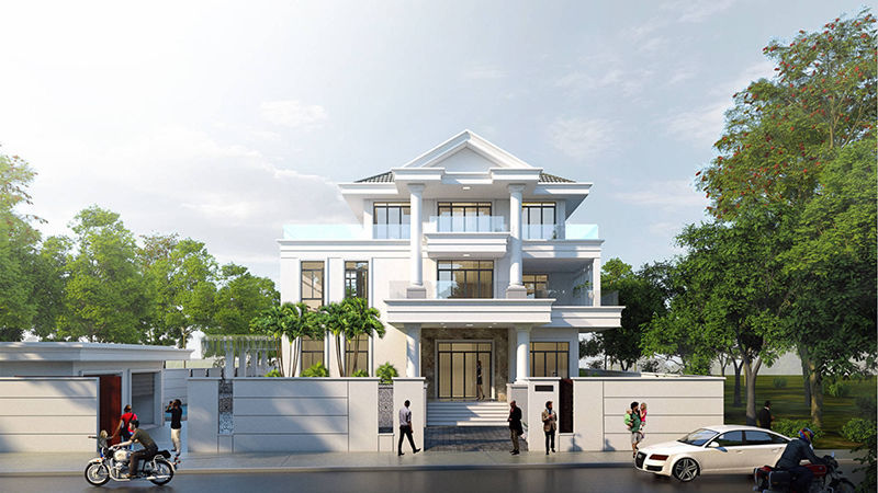 Thiết kế kiến trúc Biệt thự cô Hạnh (Quận 9)