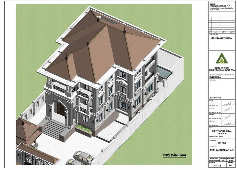 Thiết kế kiến trúc Biệt thự nhà cô Hoa