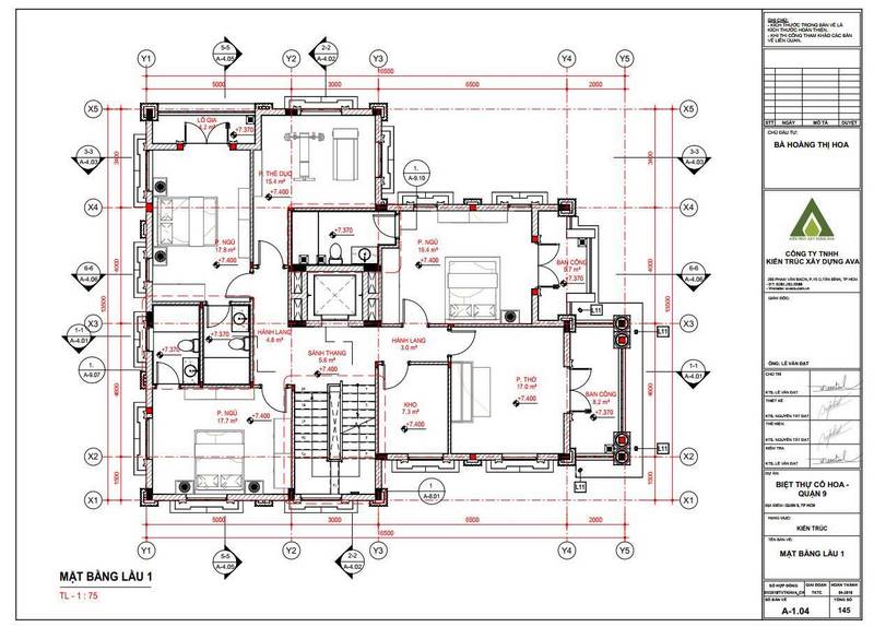 Thiết kế kiến trúc Biệt thự nhà cô Hoa