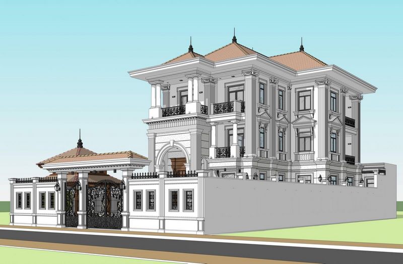 Thiết kế kiến trúc Biệt thự nhà cô Hoa