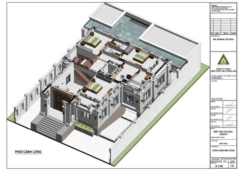 Thiết kế kiến trúc Biệt thự nhà cô Hoa