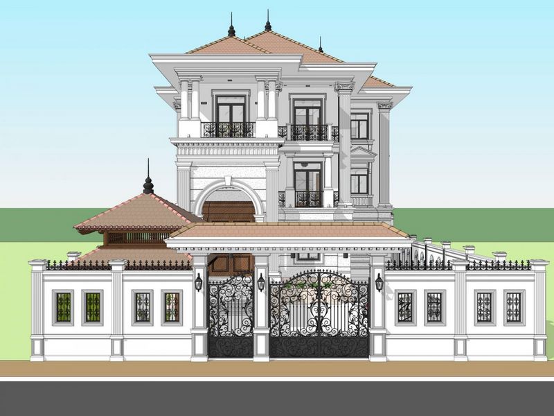 Thiết kế kiến trúc Biệt thự nhà cô Hoa