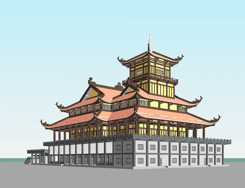 Thiết kế kiến trúc, kết cấu Chánh Điện trung tâm Phật Giáo Việt Nam (Bình Chánh)