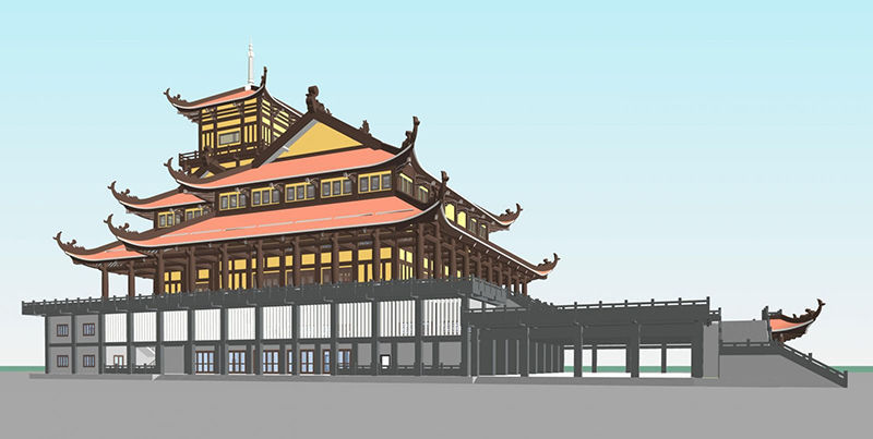Thiết kế kiến trúc, kết cấu Chánh Điện trung tâm Phật Giáo Việt Nam (Bình Chánh)
