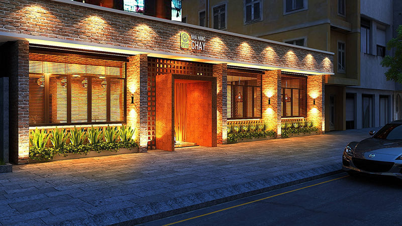 Thiết kế kiến trúc Nhà Hàng Chay - Cafe (Âu Cơ - Tân Bình)